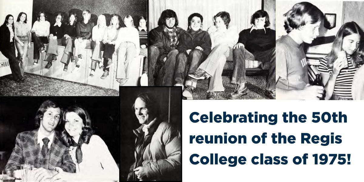 Yearbook photos of the Regis College class of 1975